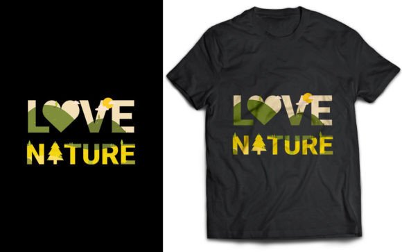 Double Exposure Love Nature Text T-shirt: A Versatile Graphic for Local Brands