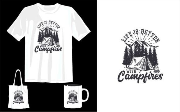 Nature Campfires T-shirt Design: A Versatile Graphics Asset