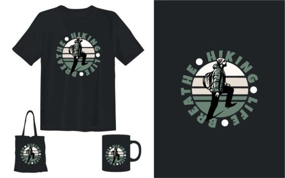 Nature Hiking Logo T-shirt Design for Graphics and Merch