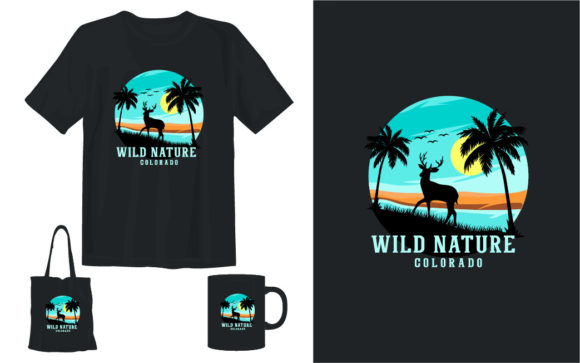 Wild Deer Nature T-shirt Design: A Versatile Graphics Asset