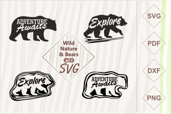Wild Nature and Bears - SVG Set 2 for Creative Graphics